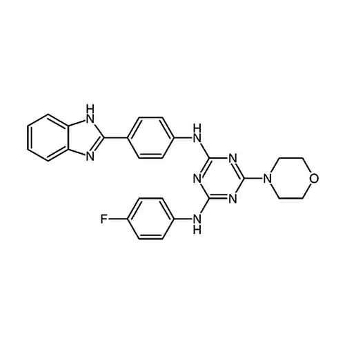 N2-(4-(1H-苯并[d]咪唑-2-基)苯基)-N4-(4-氟苯基)-6-吗啉代-1,3,5-三嗪-2,4-二胺