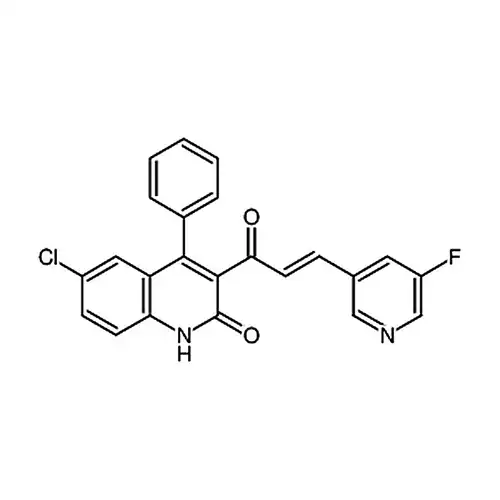 (E)-6-氯-3-(3-(5-氟吡啶-3-基)丙烯酰基)-4-苯基喹啉-2(1H)-酮