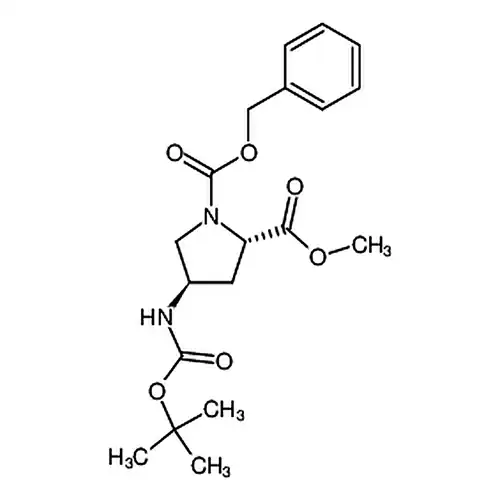 (2S,4R)-1-苄基 2-甲基 4-((叔丁氧羰基)氨基)吡咯烷-1,2-二羧酸酯