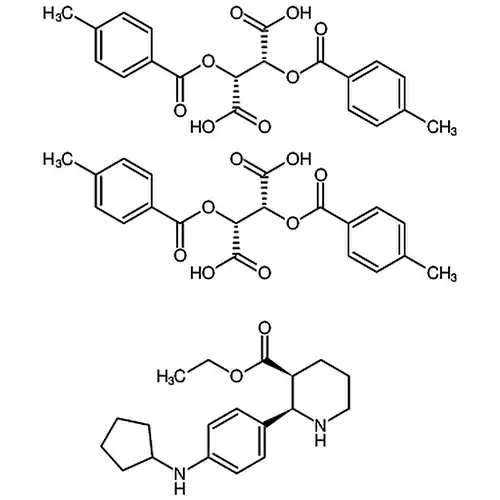 (2R，3S)-2-(4-(环戊基氨基)苯基)哌啶-3-羧酸乙酯将(2R，3R)-2，3-二((4-甲基苯甲酰基)氧基)琥珀酸乙酯