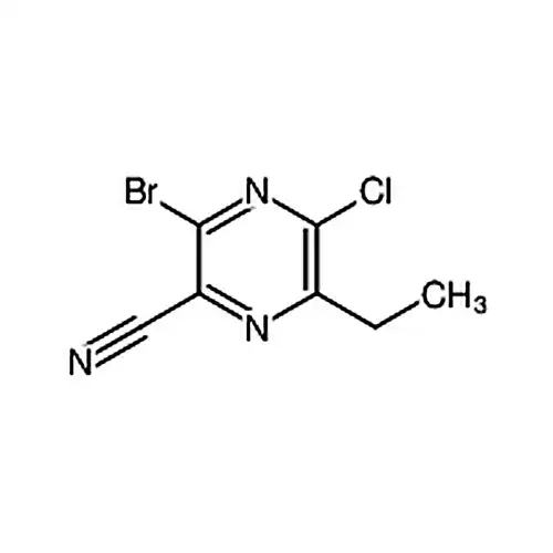 3-溴-5-氯-6-乙基吡嗪-2-甲腈