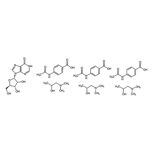 4-乙酰氨基苯甲酸,9-((2R,3R,4S,5R)-3,4-二羟基-5-(羟甲基)四氢呋喃-2-基)-3H-嘌呤-6(9H)-酮,1-(二甲氨基)丙-2-醇(3:1:3)
