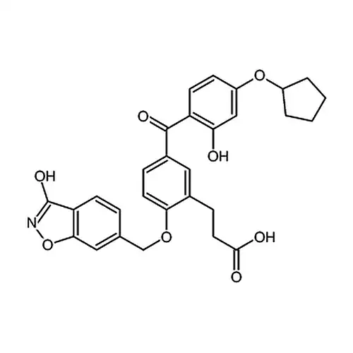 3-(5-(4-(环戊基氧基)-2-羟基苯甲酰基)-2-((3-羟基-1,2-苯并异恶唑-6-基)甲氧基)苯基)丙酸