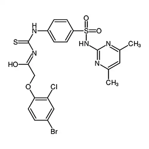 2-(4-溴-2-氯苯氧基)-N-((4-(N-(4,6-二甲基嘧啶-2-基)氨磺酰基)苯基)氨基硫代甲酰基)乙酰胺