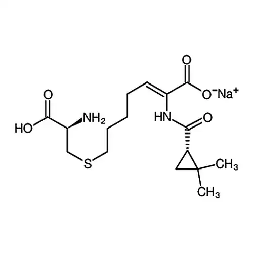 (Z)-(R)-7-(2-氨基-2-甲酰基乙基)硫-2-((S)-2,2-二甲基环丙)甲酰胺-庚-2-烯酸钠盐
