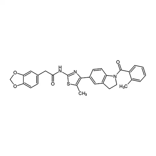 2-(苯并[d][1,3]二恶茂-5-基)-N-(5-甲基-4-(1-(2-甲基苯甲酰基)吲哚啉-5-基)噻唑-2-基)乙酰胺