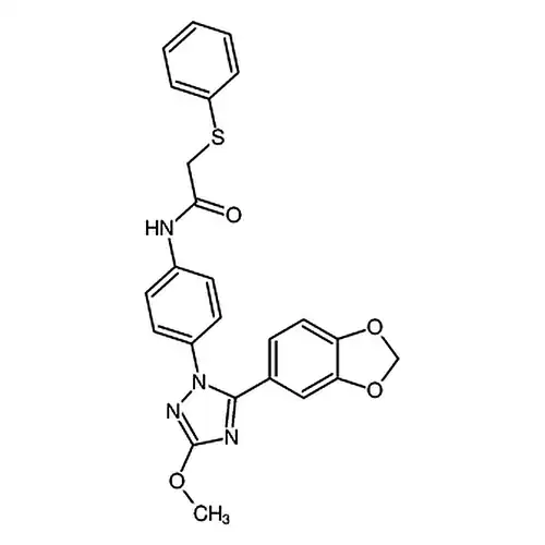 N-(4-(5-(1,3-苯并二氧杂环戊烯-5-基)-3-甲氧基-1H-1,2,4-三唑-1-基)苯基)-2-(苯硫基)乙酰胺