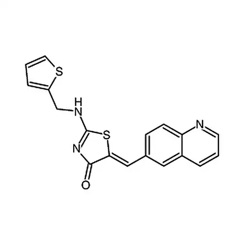 (Z)-5-(喹啉-6-基亚甲基)-2-((噻吩-2-基甲基)氨基)噻唑-4(5H)-酮