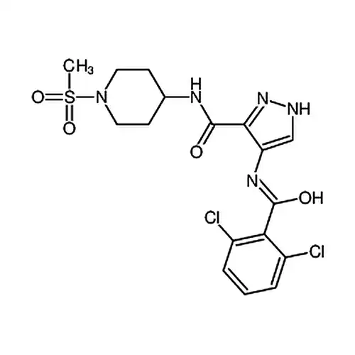 4-(2,6-二氯苯甲酰基氨基)-1H-吡唑-3-羧酸 N-[1-(甲基磺酰基)哌啶-4-基]酰胺