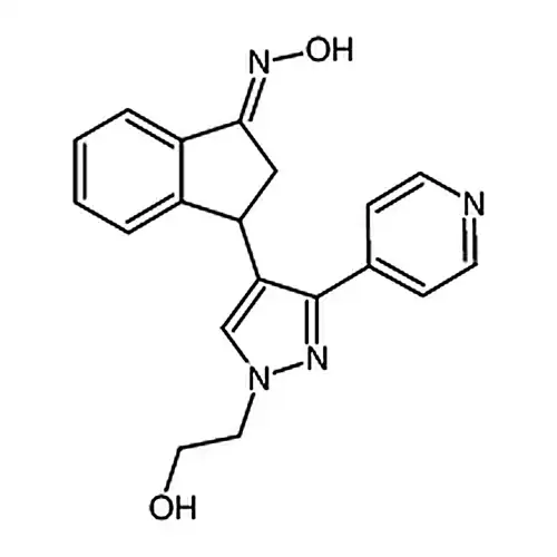 2,3-二氢-5-[1-(2-羟基乙基)-3-(4-吡啶基)-1H-吡唑-4-基]-1H-茚-1-酮肟