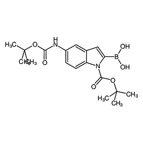 (1-(叔丁氧羰基)-5-((叔丁氧羰基)-氨基)-1H-吲哚-2-基)硼酸