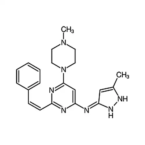 6-(4-甲基-1-哌嗪基)-N-(5-甲基-1H-吡唑-3-基)-2-[(1E)-2-苯乙烯基]-4-嘧啶胺