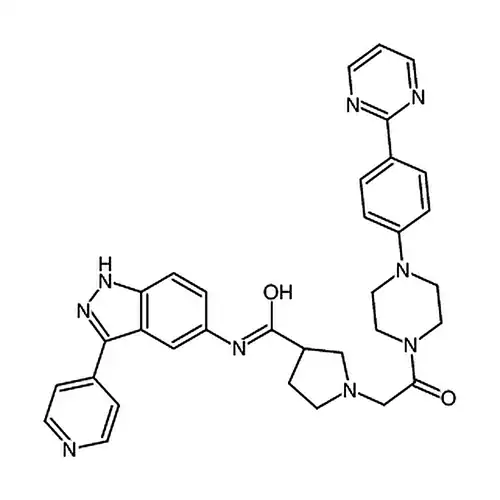 (R)-1-(2--2-氧(4-(4-(嘧啶-2-基)苯基)对二氮己环-1-基)乙基)-N-(3-(吡啶-4-基)-1H--5INDAZOL-基)吡咯烷-3-甲酰胺